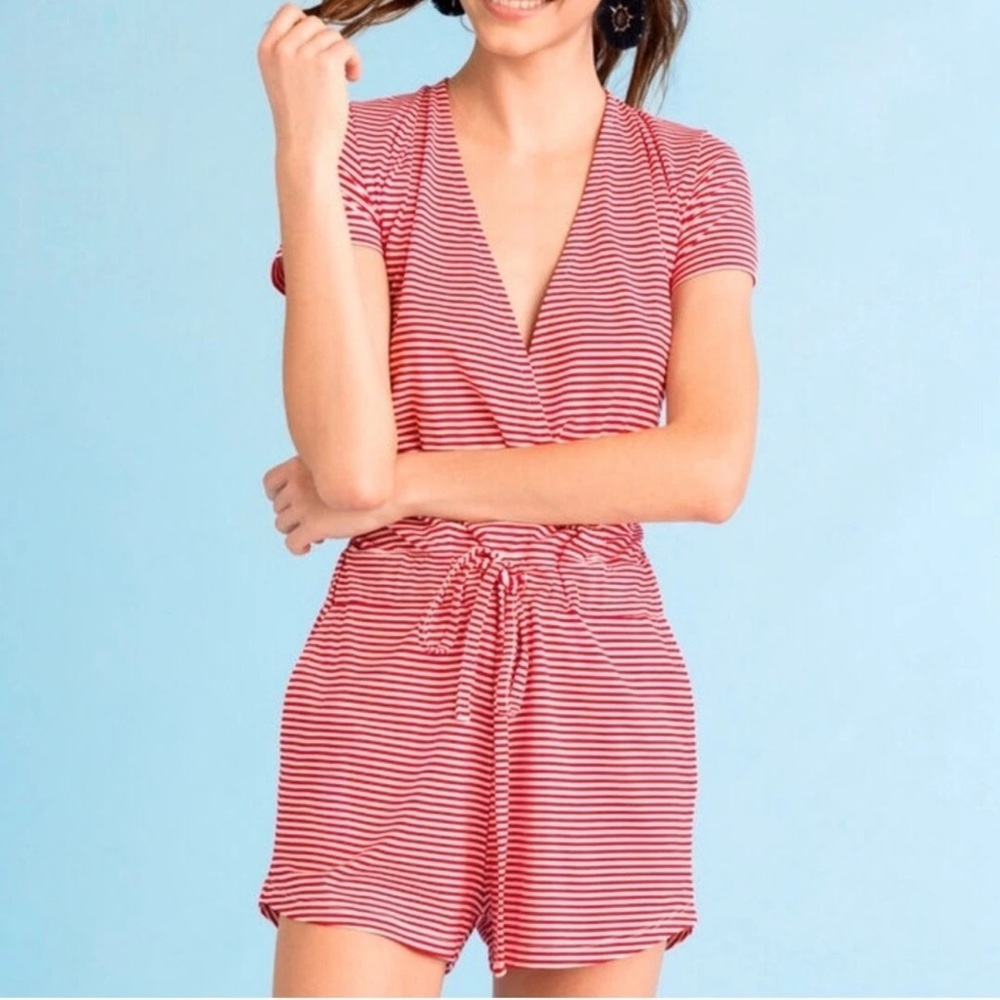 Vineyard Vines Red and White Striped romper